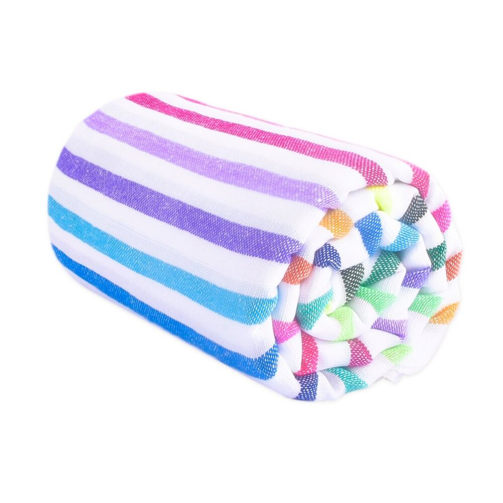 NWT Las Bayadas Striped Beach Towel/Blanket - LA LUCIA Rainbow Stripe